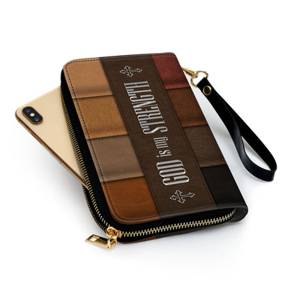 Women Clutch Purse - God Is My Strength - Lovely Christian Clutch Purse