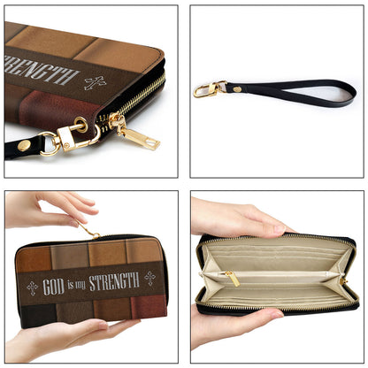 Women Clutch Purse - God Is My Strength - Lovely Christian Clutch Purse