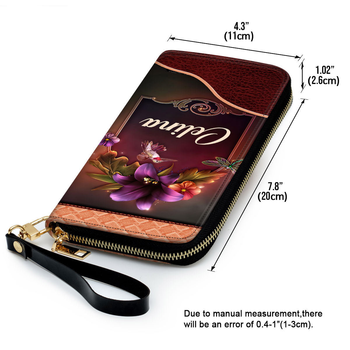 Women Clutch Purse - God Is Within Me, I Will Not Fall Psalm 465 Gifts Scripture For Christian Women Personalized Lily Zippered Leather Clutch Purse