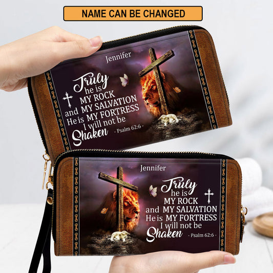 Women Clutch Purse - He Is My Fortress, I Will Not Be Shaken - Awesome Personalized Clutch Purse