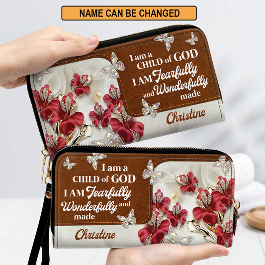 Women Clutch Purse - I Am A Child Of God - Awesome Personalized Butterfly Clutch Purse