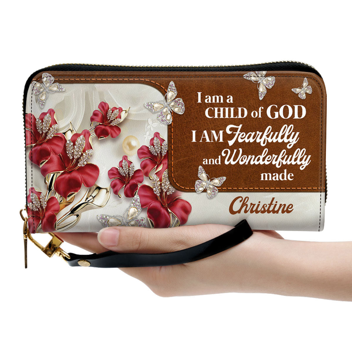 Women Clutch Purse - I Am A Child Of God - Awesome Personalized Butterfly Clutch Purse
