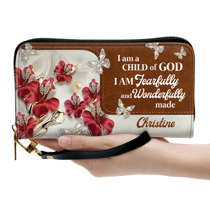 Women Clutch Purse - I Am A Child Of God - Awesome Personalized Butterfly Clutch Purse