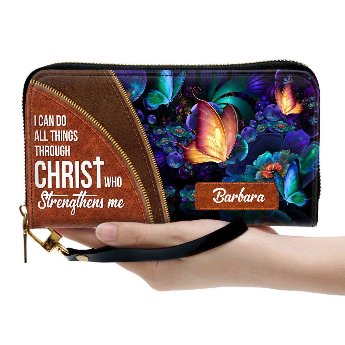 Women Clutch Purse - I Can Do All Things Through Christ - Beautiful Personalized Clutch Purse