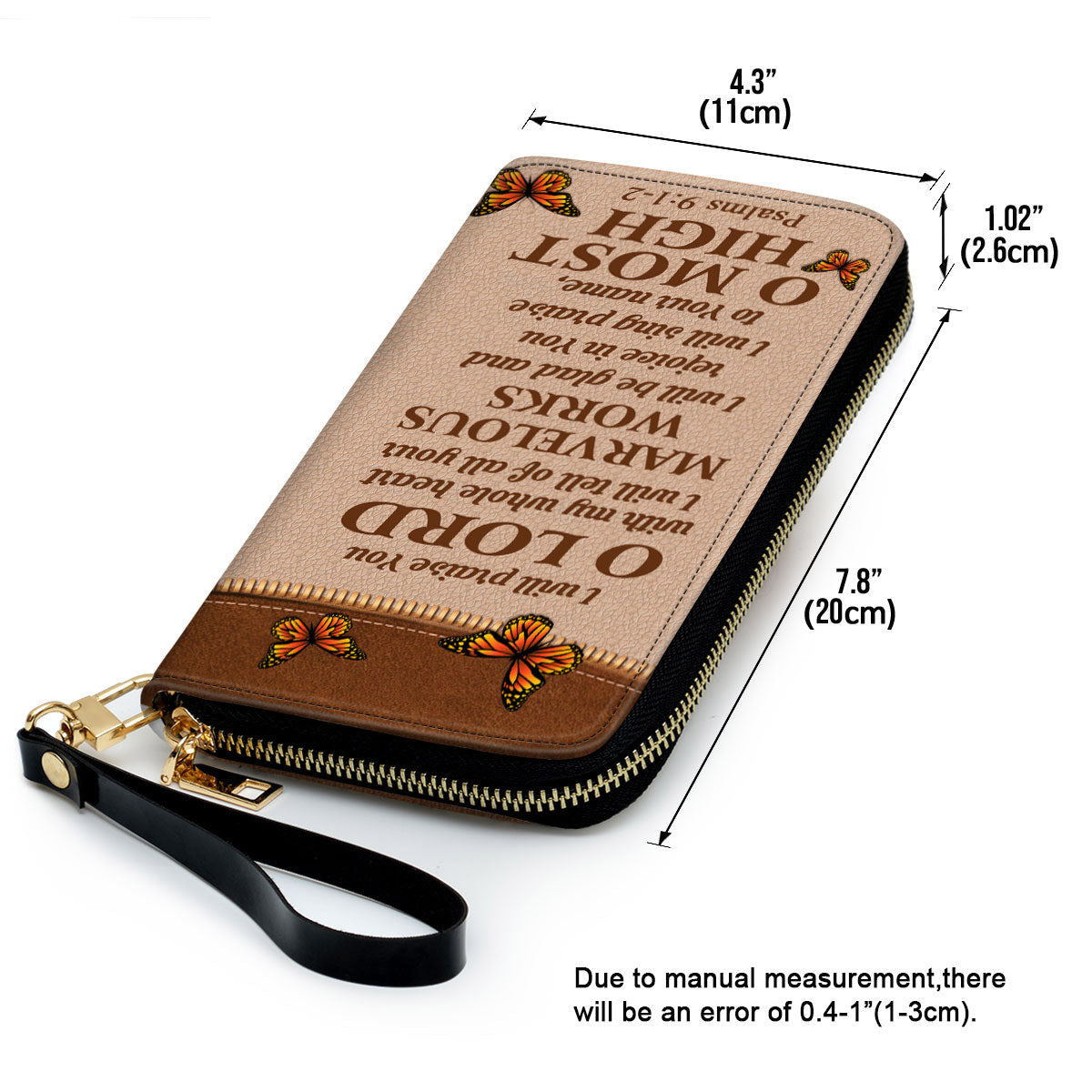 Women Clutch Purse - I Will Be Glad And Rejoice In You Psalm 91-2 Sunflower - Personalized Leather Clutch Purse - Gifts For Christ Women