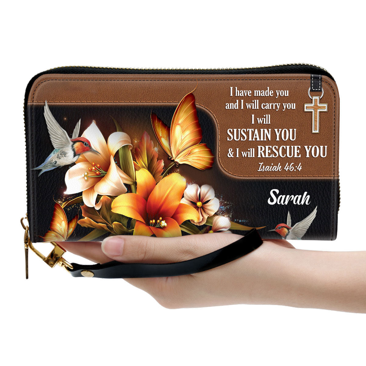 Women Clutch Purse - I Will Sustain You And I Will Rescue You - Pretty Personalized Butterfly Clutch Purse