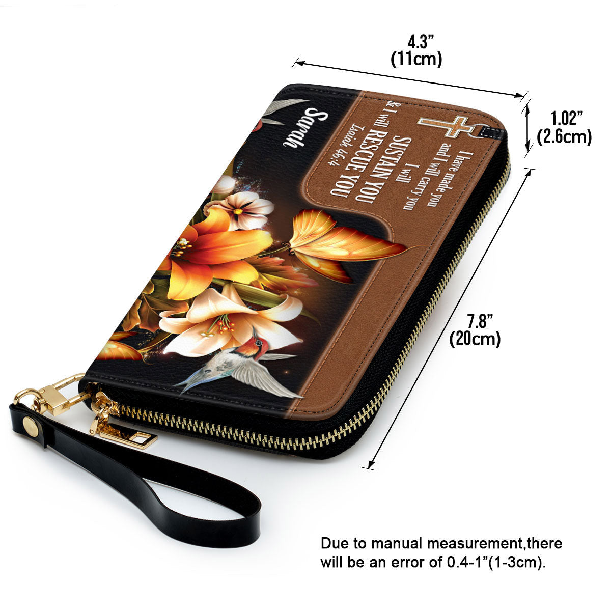 Women Clutch Purse - I Will Sustain You And I Will Rescue You - Pretty Personalized Butterfly Clutch Purse