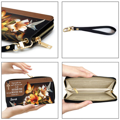 Women Clutch Purse - I Will Sustain You And I Will Rescue You - Pretty Personalized Butterfly Clutch Purse