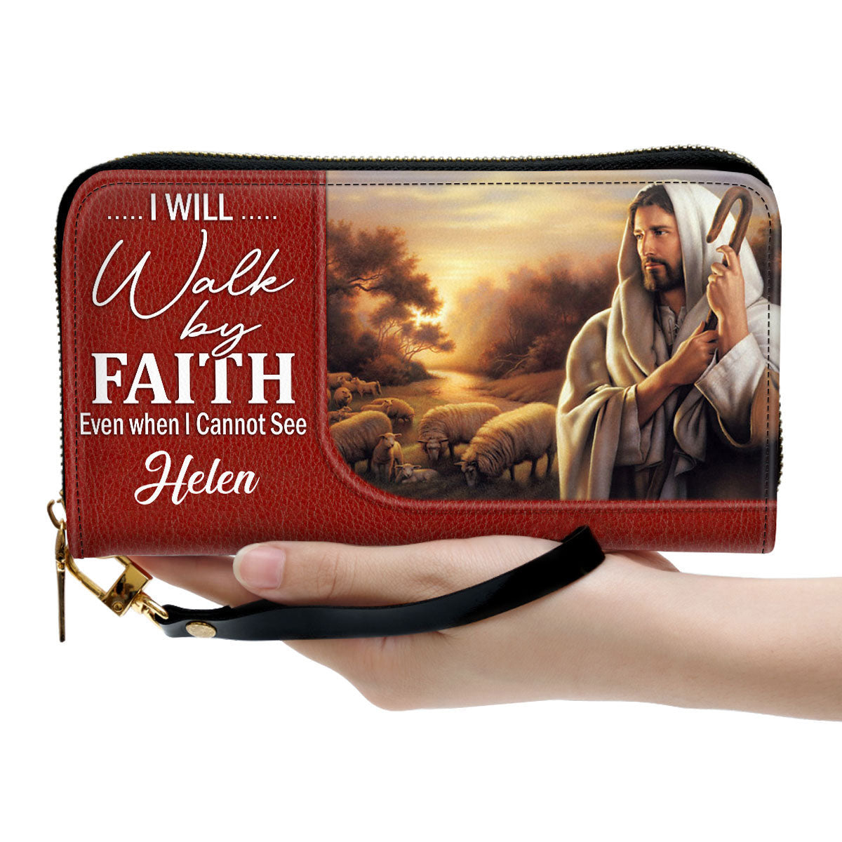 Women Clutch Purse - I Will Walk By Faith Even I Cannot See - Awesome Personalized Christian Clutch Purse