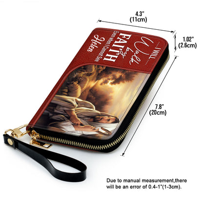 Women Clutch Purse - I Will Walk By Faith Even I Cannot See - Awesome Personalized Christian Clutch Purse