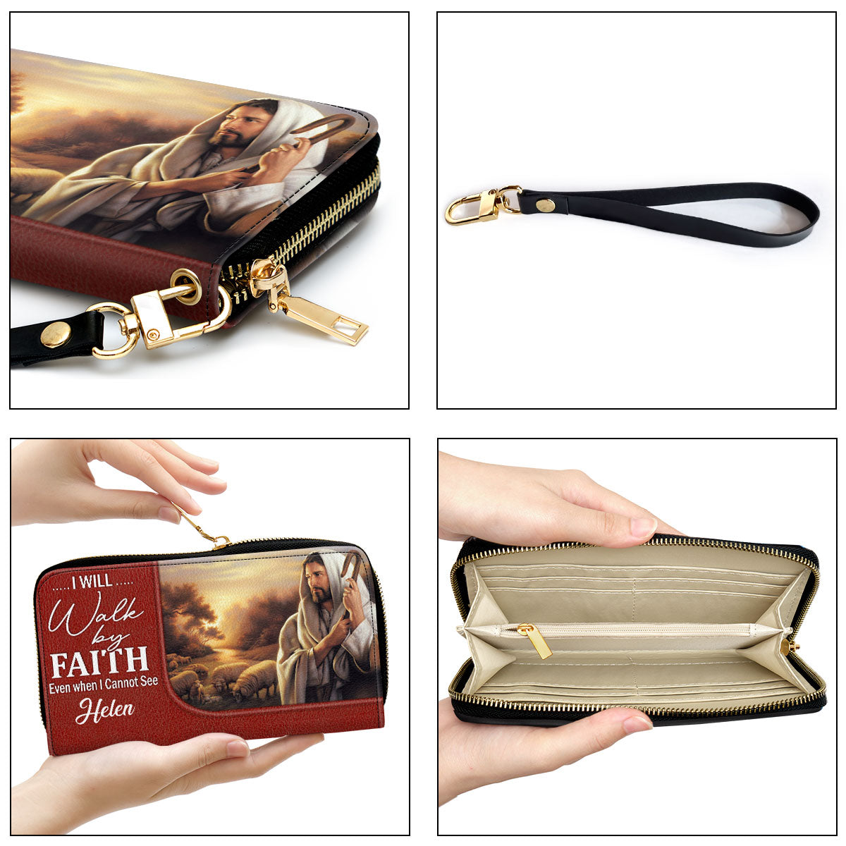 Women Clutch Purse - I Will Walk By Faith Even I Cannot See - Awesome Personalized Christian Clutch Purse