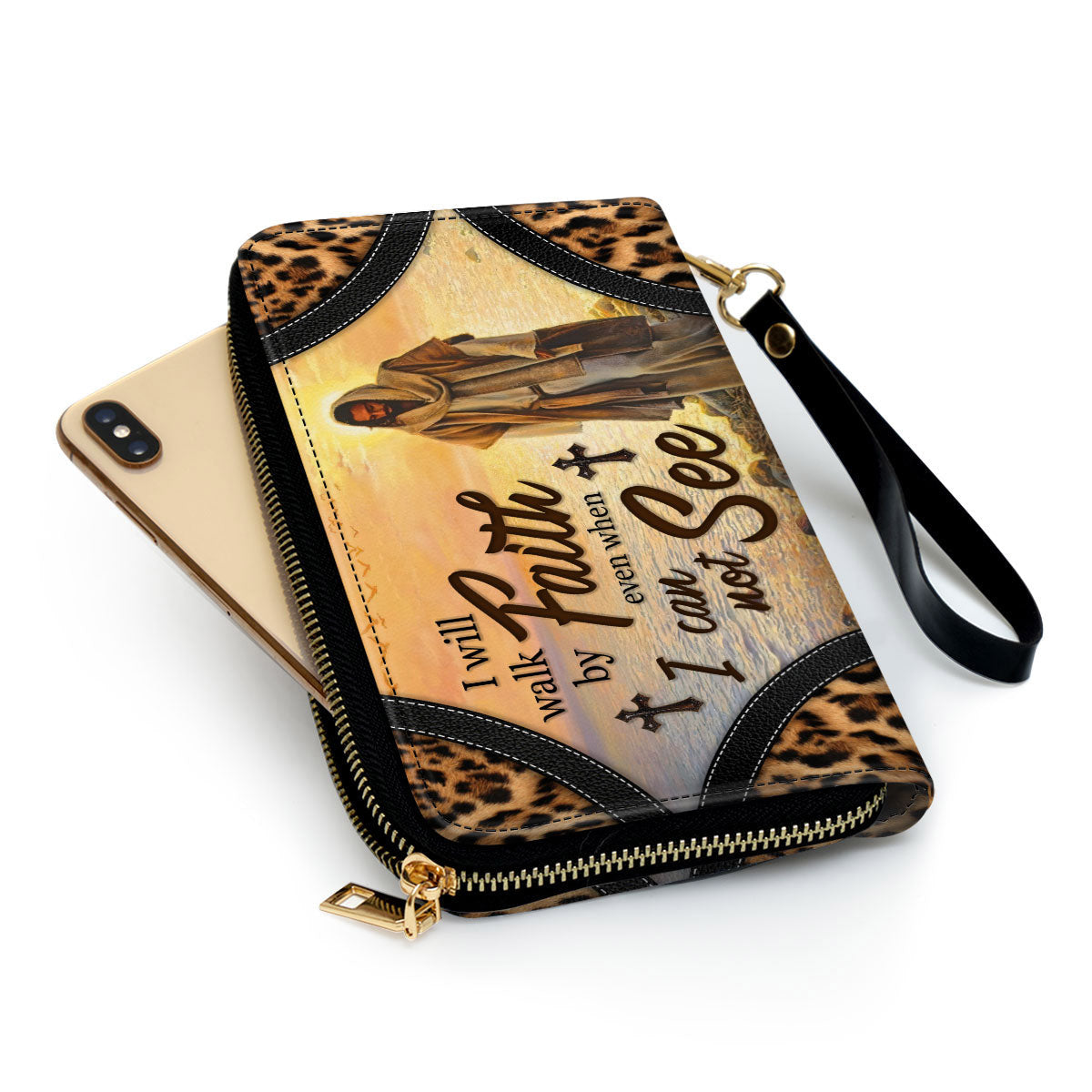 Women Clutch Purse - I Will Walk By Faith Even When I Cannot See - Lovely Christian Clutch Purse