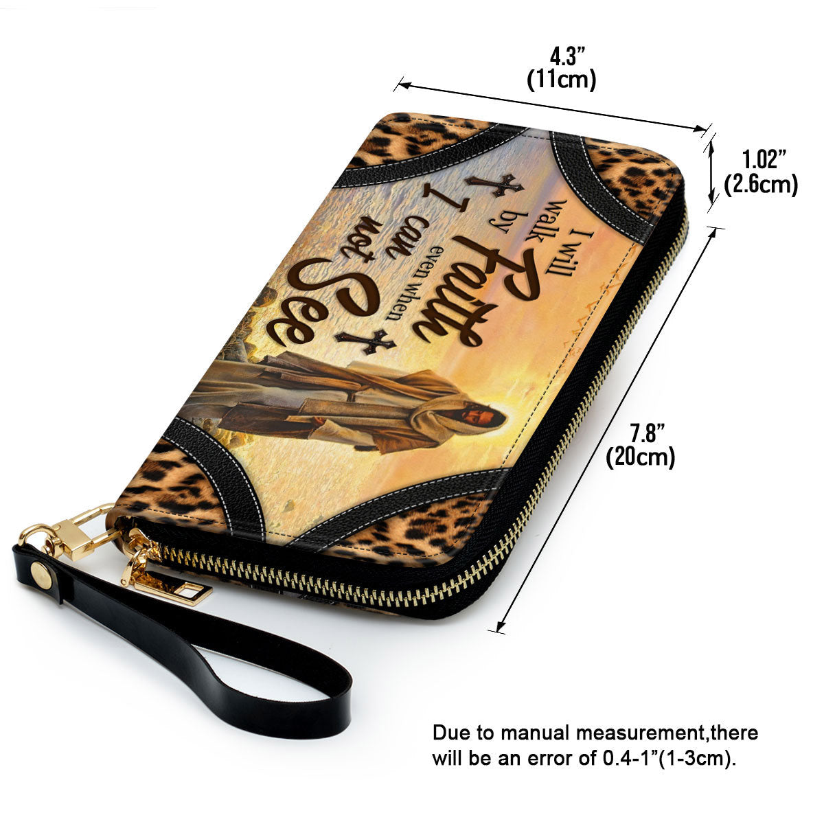 Women Clutch Purse - I Will Walk By Faith Even When I Cannot See - Lovely Christian Clutch Purse