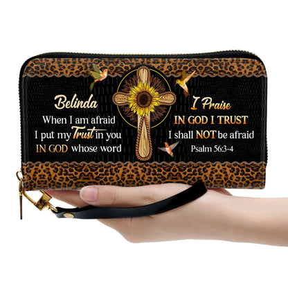 Women Clutch Purse - In God I Trust I Shall Not Be Afraid - Beautiful Personalized Clutch Purse