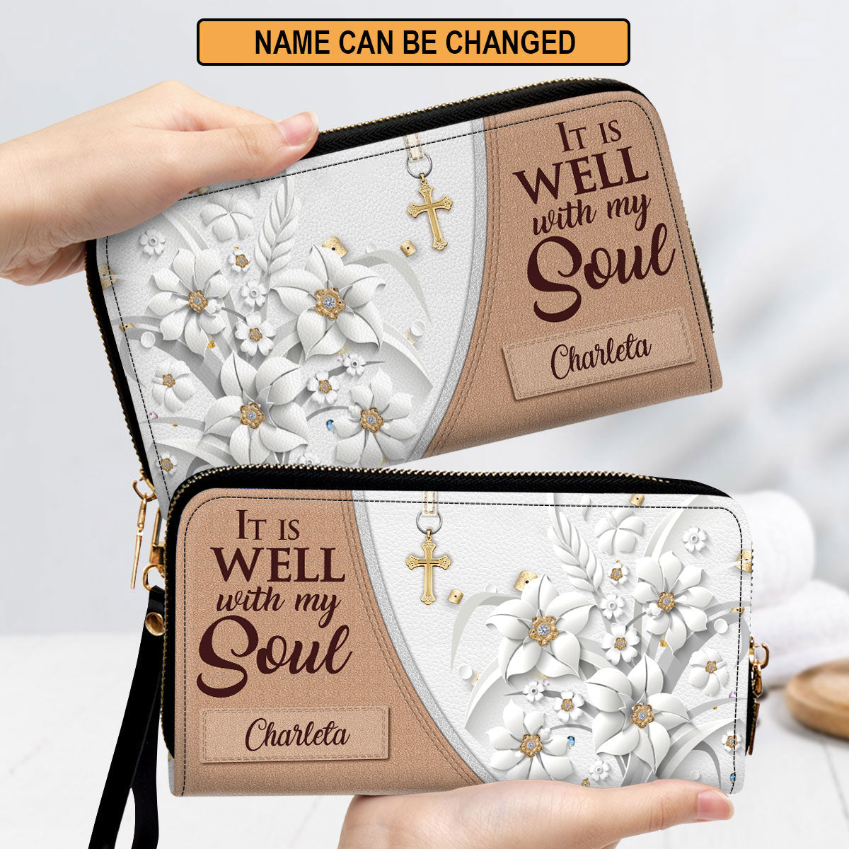 Women Clutch Purse - It Is Well With My Soul - Special Personalized Butterfly Clutch Purse