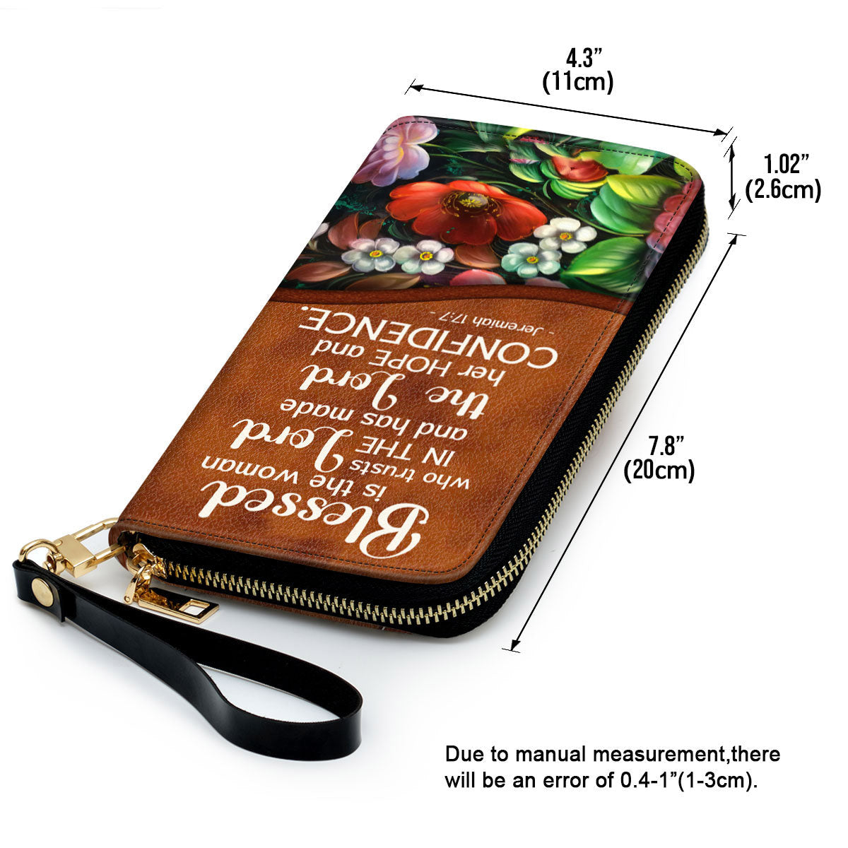 Women Clutch Purse - Jeremiah 177 Personalized Zippered Leather Clutch Purse Scripture Gifts For Christian Women