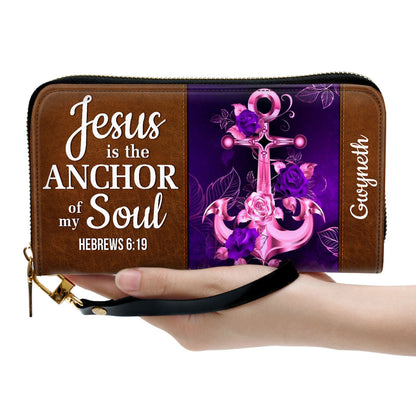 Women Clutch Purse - Jesus Is The Anchor Of My Soul - Personalized Christian Clutch Purse