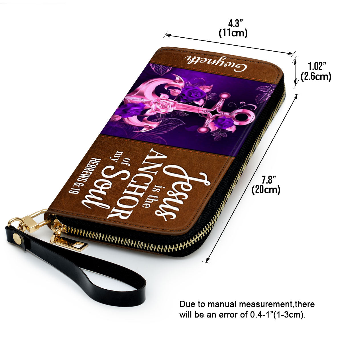 Women Clutch Purse - Jesus Is The Anchor Of My Soul - Personalized Christian Clutch Purse