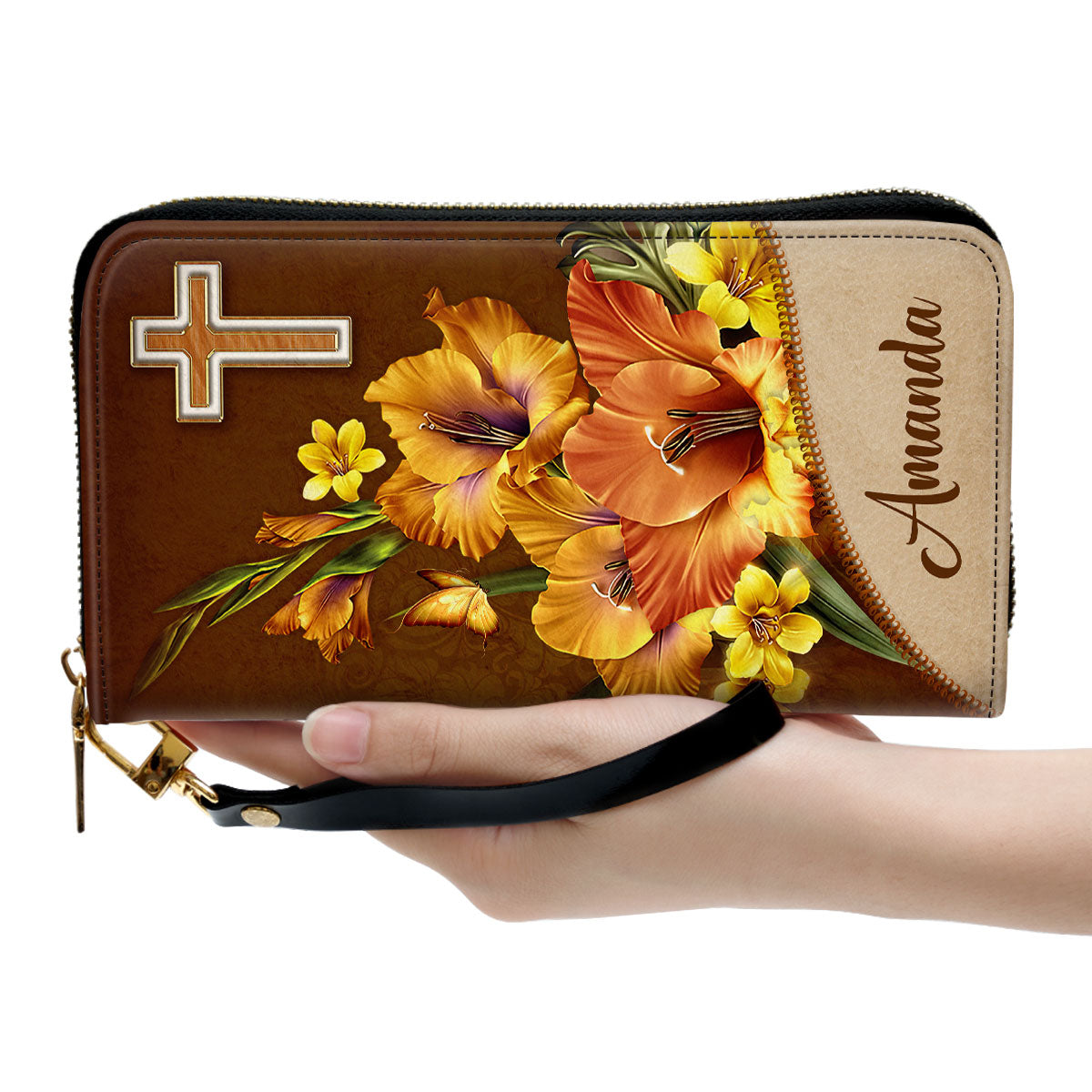 Women Clutch Purse - Matthew 58 Blessed Are The Pure In Heart Gifts For Christian Women Personalized Zippered Leather Clutch Purse