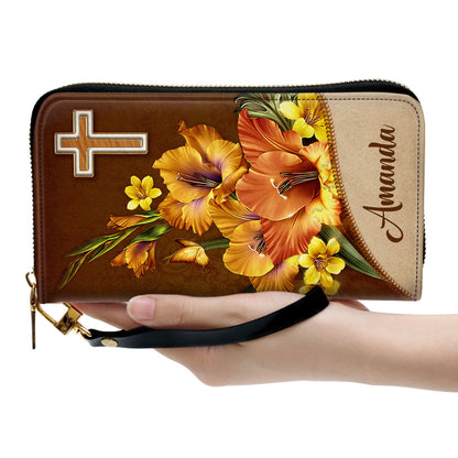 Women Clutch Purse - Matthew 58 Blessed Are The Pure In Heart Gifts For Christian Women Personalized Zippered Leather Clutch Purse