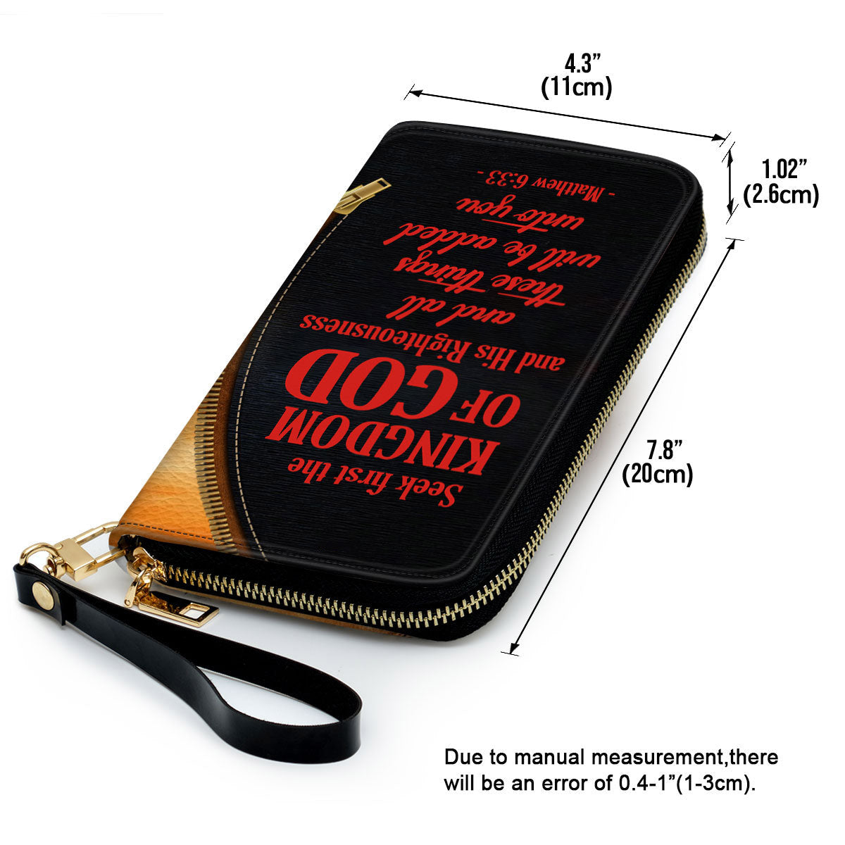 Women Clutch Purse - Matthew 633 Christian Gift Ideas For Religious Women Personalized Zippered Leather Clutch Purse