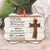 Wooden Style Faith Wooden Cross Metal Ornament - Christmas Ornament - Christmas Gift