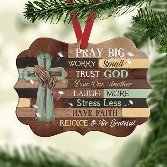 Wooden Style Have Faith Metal Ornament - Christmas Ornament - Christmas Gift