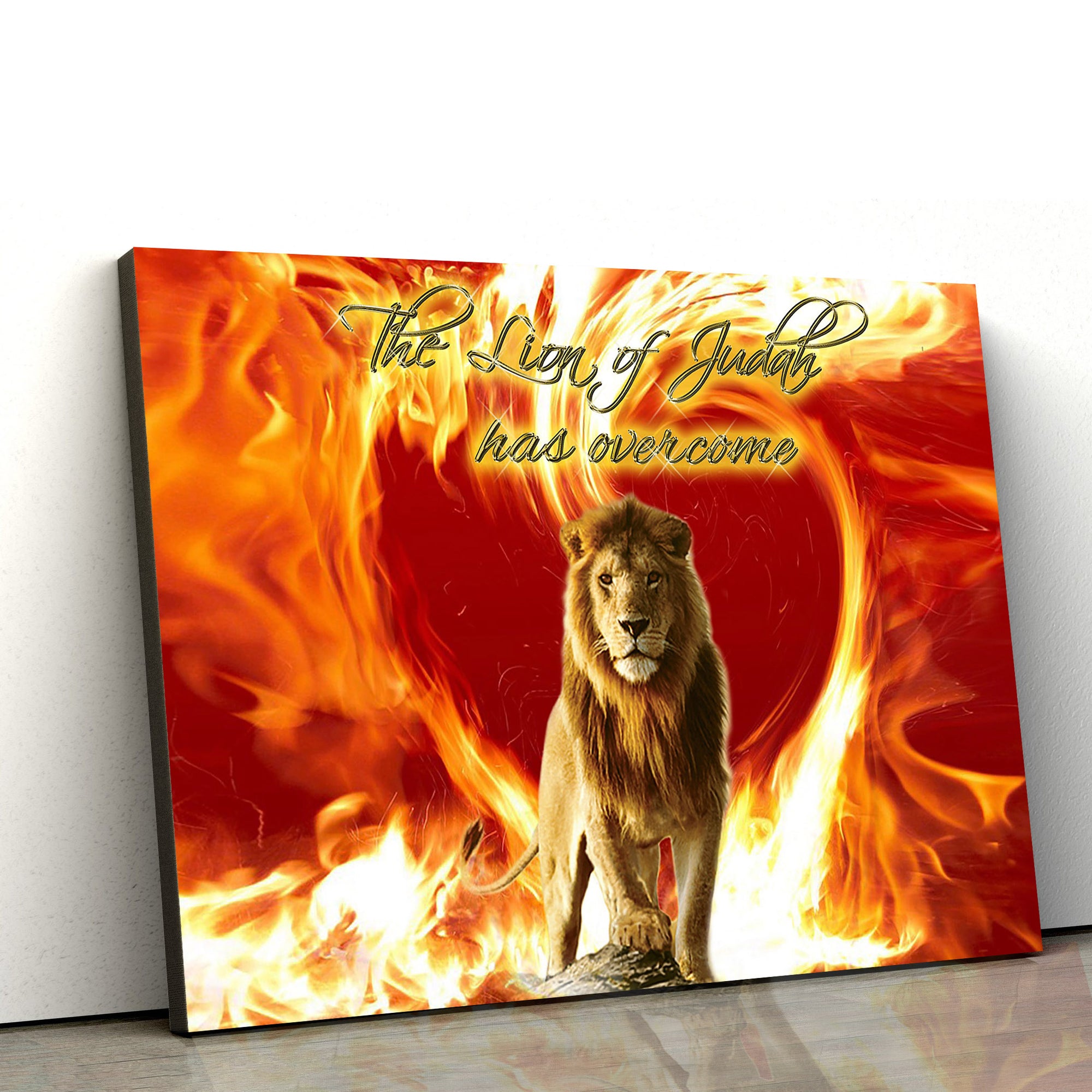 Worship Flag The Lion Of Judah - Canvas Picture - Jesus Canvas Pictures - Christian Wall Art
