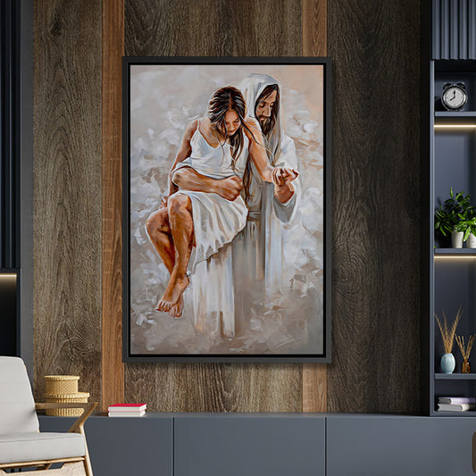 Jesus And Girl - Jesus Canvas Art - Jesus Poster - Jesus Canvas - Christian Gift - Ciaocustom