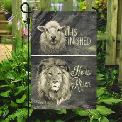 It Is Finished He Is Risen Flag - Lion Flag - Christian's Flag - Garden Flag - Decorative Flags - Welcome Flag - Christian Gift - Ciaocustom