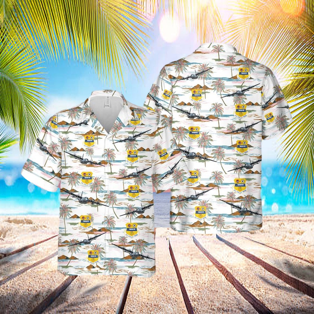 Wyoming Air National Guard 153d Air Lift Wing C-130h Hercules Hawaiian Shirt - Beachwear For Men - Best Hawaiian Shirts