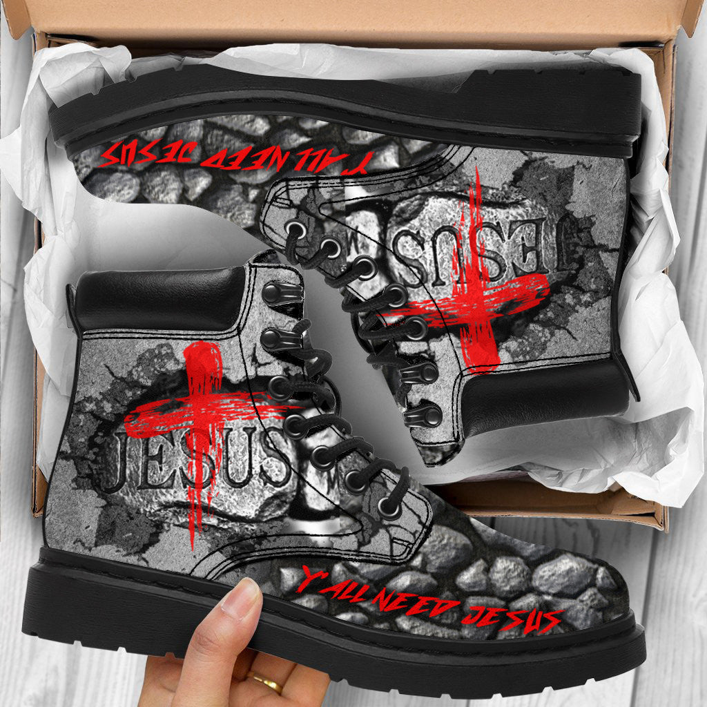 Y'all Need Jesus Tbl Boots - Christian Shoes For Men And Women