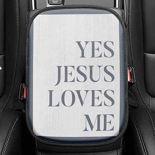 Yes Jesus Loves Me Seat Box Cover, Christian Car Center Console Cover