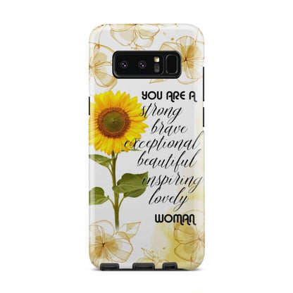 You Are A Strong Brave Exceptionally Beautiful Lovely Sunflower Phone Case - Inspirational Bible Scripture iPhone Cases