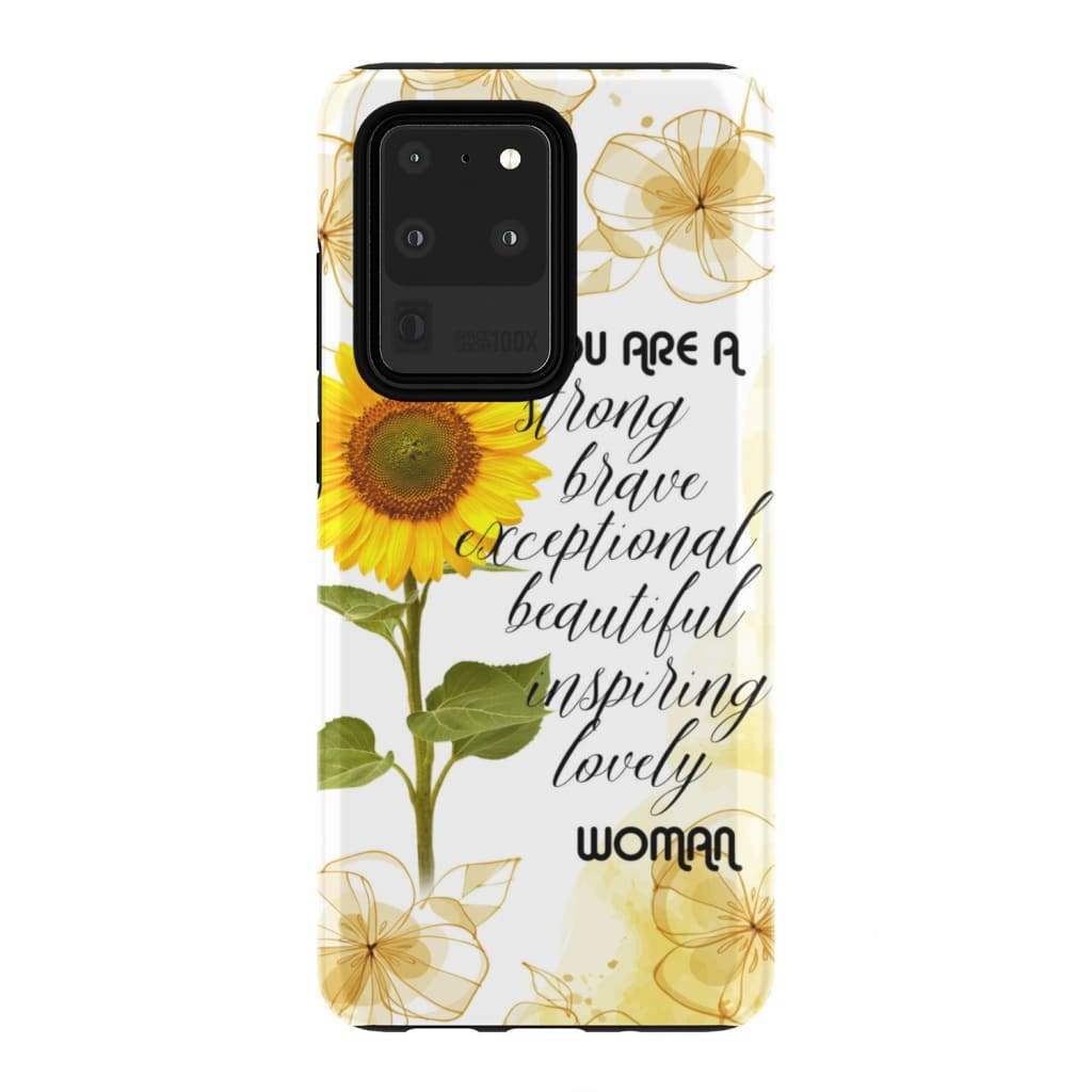 You Are A Strong Brave Exceptionally Beautiful Lovely Sunflower Phone Case - Inspirational Bible Scripture iPhone Cases