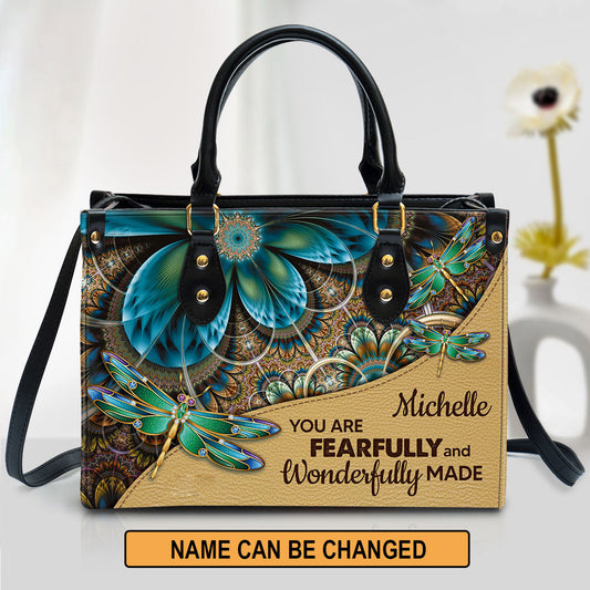 You Are Fearfully And Wonderfully Made Personalized Leather Handbag Christ Gifts For Religious Women