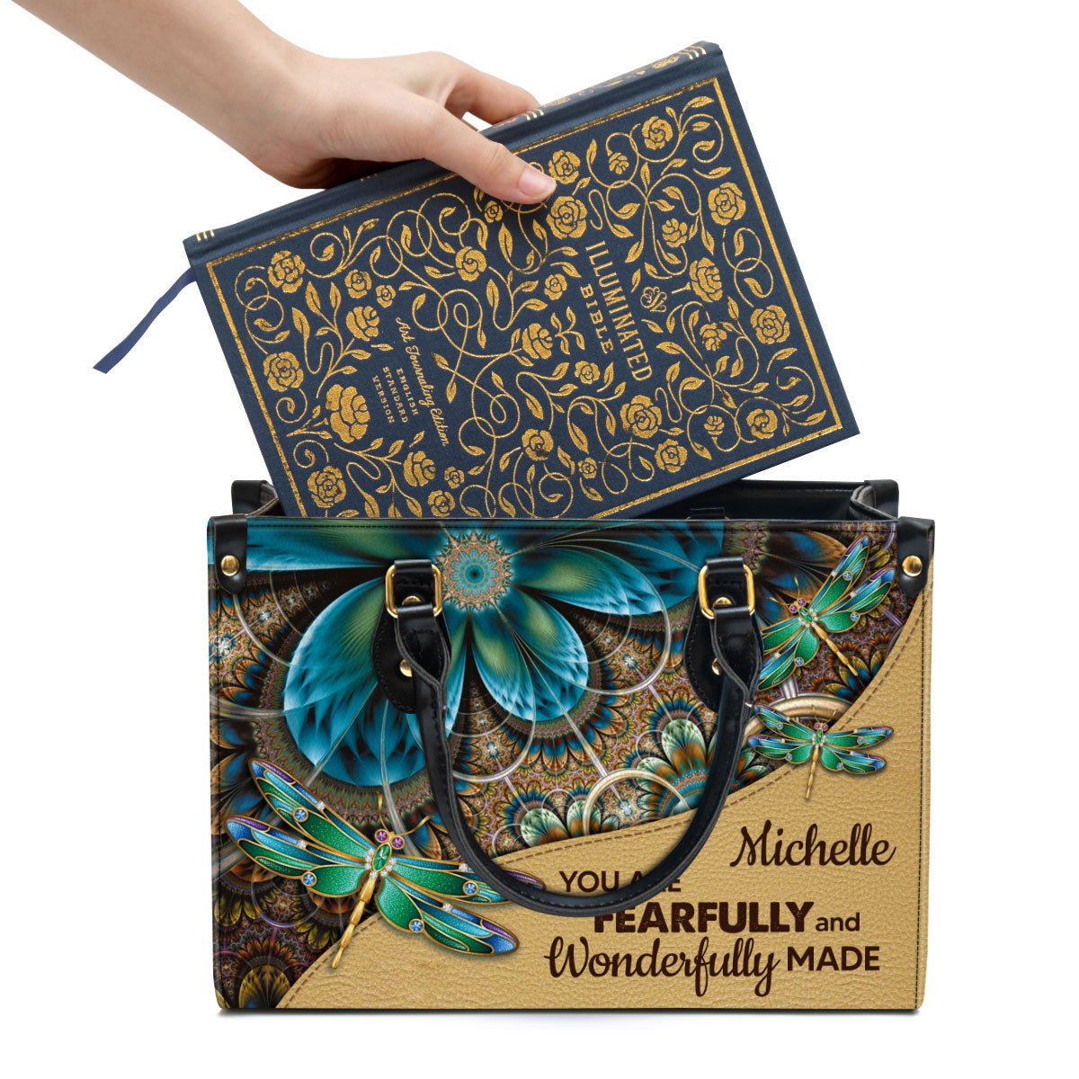 You Are Fearfully And Wonderfully Made Personalized Leather Handbag Christ Gifts For Religious Women