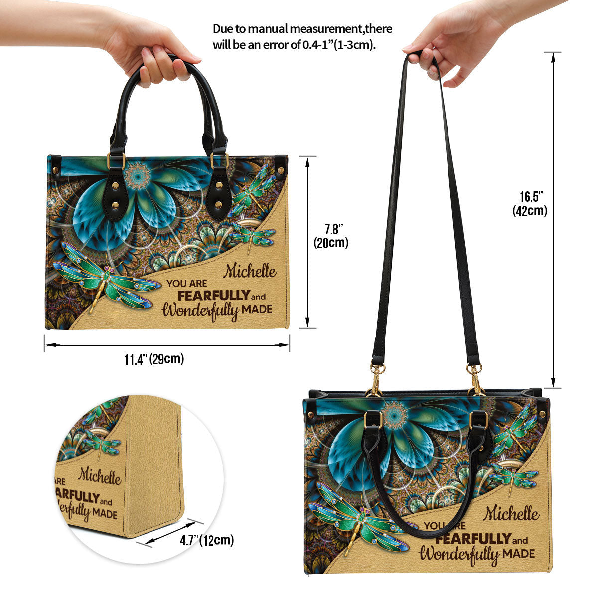 You Are Fearfully And Wonderfully Made Personalized Leather Handbag Christ Gifts For Religious Women