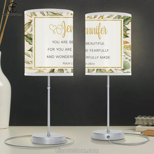 You Are Fearfully And Wonderfully Made Personalized Table Lamp For Bedroom Table Lamp - Christian Lamp Art Decor Prints