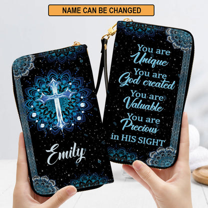You Are Precious In His Sight Spiritual Gift Faith For Women Cross Clutch Purse For Women - Personalized Name - Christian Gifts For Women