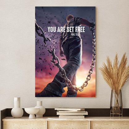 You Are Set Free Gal 5 1 Canvas Wall Art Decor - Religious Posters
