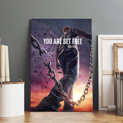 You Are Set Free Gal 5 1 Canvas Wall Art Decor - Religious Posters
