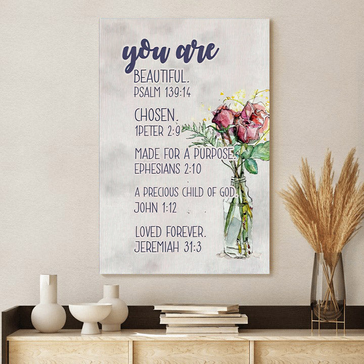 You Are Who God Says Canvas Print Bible Verse Wall Art - Religious Poster