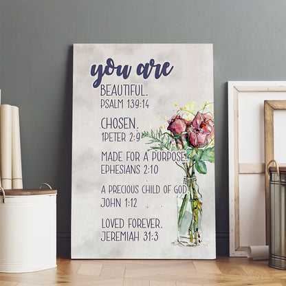 You Are Who God Says Canvas Print Bible Verse Wall Art - Religious Poster