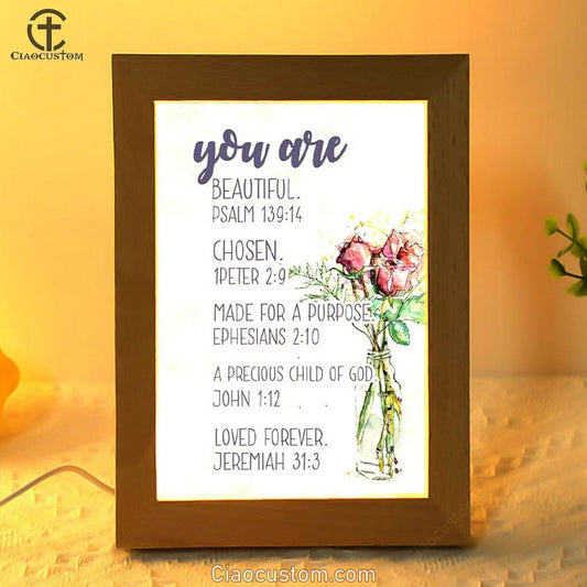 You Are Who God Says You Are Bible Verse Wooden Lamp Art - Bible Verse Wooden Lamp - Scripture Night Light