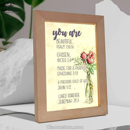 You Are Who God Says You Are Bible Verse Wooden Lamp Art - Bible Verse Wooden Lamp - Scripture Night Light