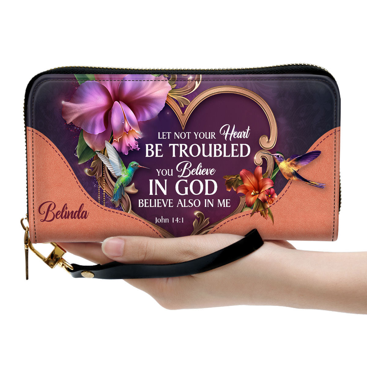 You Believe In God Beautiful Clutch Purse For Women - Personalized Name - Christian Gifts For Women