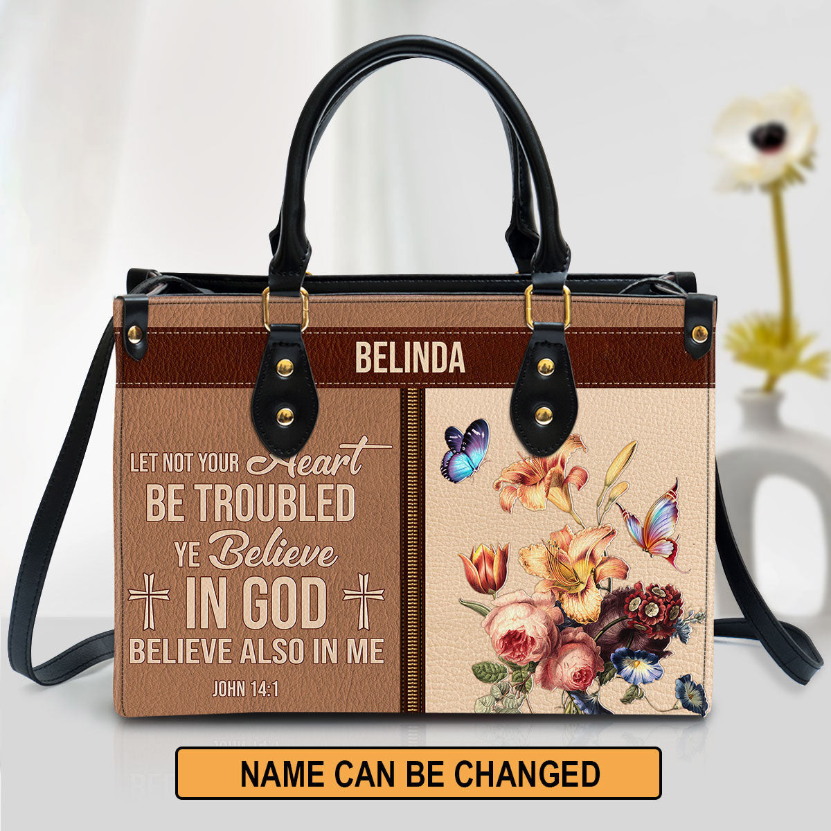 You Believe In God Beautiful Personalized Leather Bag For Women - Religious Gifts For Women