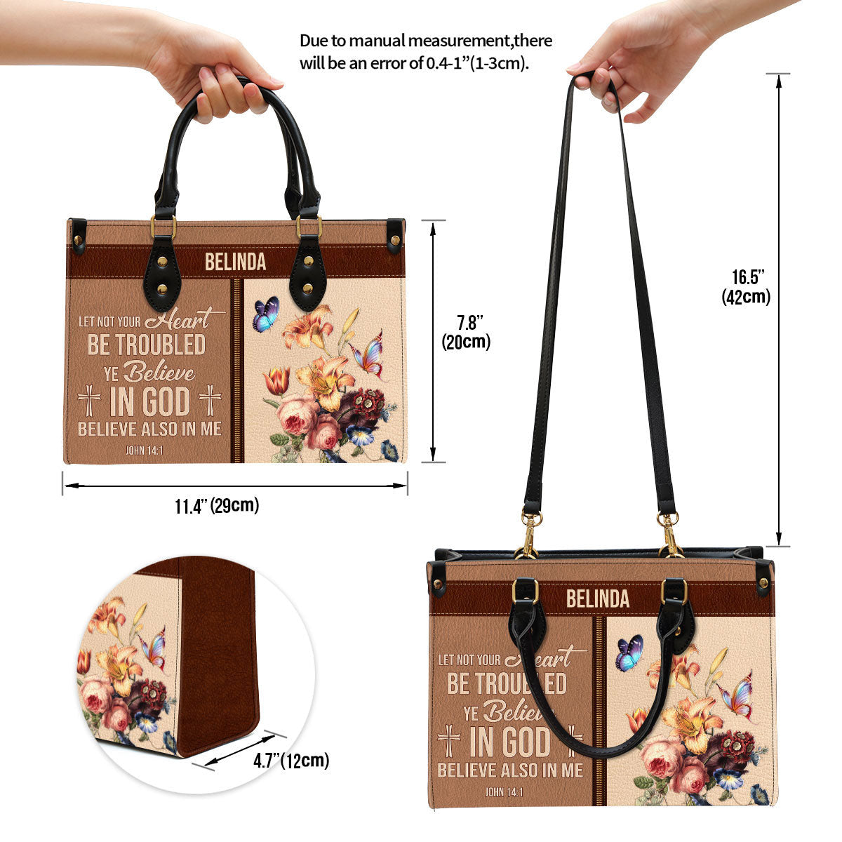 You Believe In God Beautiful Personalized Leather Bag For Women - Religious Gifts For Women