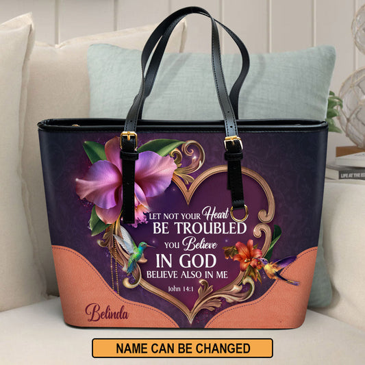 You Believe In God Personalized Large Pu Leather Tote Bag For Women - Mom Gifts For Mothers Day